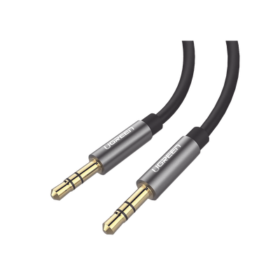 Cable Auxiliar / 2 m (6.6 ft) / Conector 3.5mm Macho a Macho / Chapado en Oro 24K / TPE / Aluminio / Negro