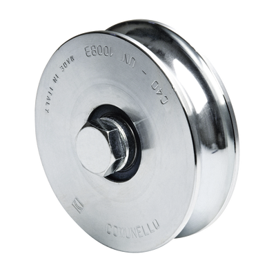 Rueda para Puerta Corrediza / Diámetro 16 cm / Carga 575 kg / Acero Galvanizado / Sin Soporte / Canal Tipo U