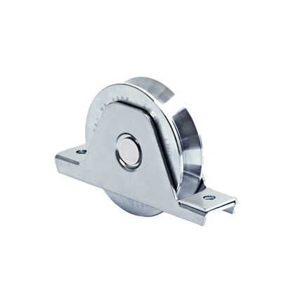 Rueda para Puerta Corrediza / 12 cm / Acero Galvanizado / Carga 400 kg / Canal Tipo V