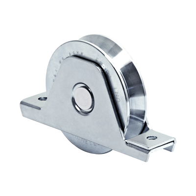 Rueda para Puerta Corrediza / 16 cm (6.3 in) / Acero Galvanizado / Carga 640 kg / Canal Tipo V