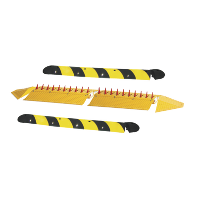 Kit de picos ponchallantas autónomo / Carriles de 7.2 ft / Sin barrera ni cableado / Resortes de activación / Acero 1/4 pulgada