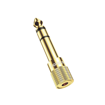 Adaptador de Audio / Conversión 3.5 mm a 6.3 mm / Conectores Chapados en Oro / Diseño Antideslizante 360° / Plug & Play