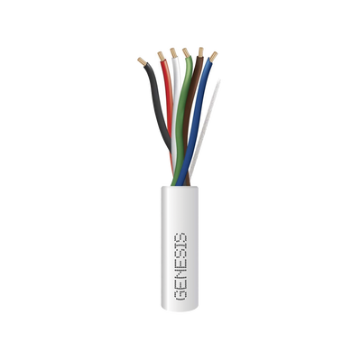 Cable de Control / 6 Conductores / 22 AWG / 305 m (1000 ft) / CMR-CL3R / Riser / Cobre Sólido / PVC Blanco