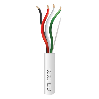 Cable de Cobre para Seguridad / 4 Conductores / 18 AWG / Riser FT4 / 152 m (500 ft) / Forro Blanco UV Resistente