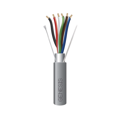 Cable Multipar de Control y Seguridad / 6 x 22 AWG / Blindado Aluminio/Mylar / Riser CMR-FT4 / 305 m (1000 ft) / Gris