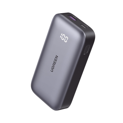 Batería Externa / 30W PD3.0 / 10 000 mAh / 2 Puertos USB-C + USB-A / Carga Bidireccional / Pantalla LED Digital / 180 g