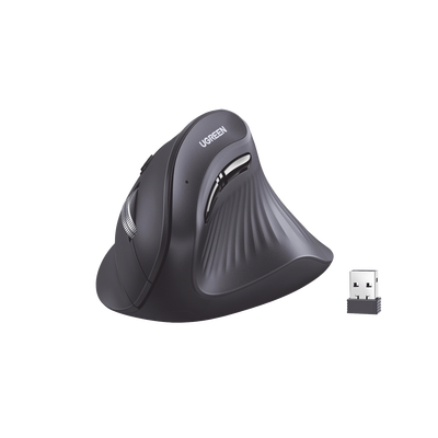 Mouse Inalámbrico Vertical / Dual 2.4G y Bluetooth / 3 Dispositivos Simultáneos / 4 Niveles DPI hasta 4000 / Alcance 10 m (32.8 ft) / 5 Botones Silenciosos