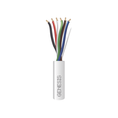 Cable de Control / 6 Conductores / Calibre 18 AWG / 305 m (1000 ft) / Cobre Sólido / Plenum / CL3P-FPLP-CMP / Blanco / Alarmas y Control de Acceso