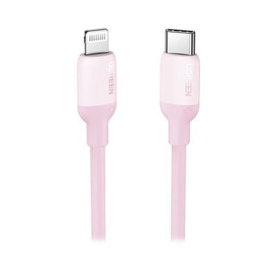 Cable USB-C a Lightning / Certificado MFi / 1 m (3.3 ft) / Carga Rápida PD 20W / Sincronización 480 Mbps / Silicona y TPE / Rosa