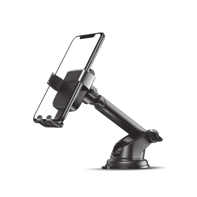 Soporte de Celular para Automóvil / Ventosa con Succión Fuerte / Rotación 360° / Brazo Telescópico Ajustable / Compatible 4.7'' a 7'' / Sujeción por Gravedad