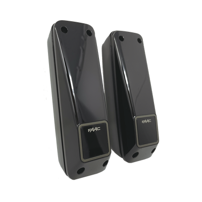 Fotocelda infrarroja / Alcance 20 m (66 pies) / IP54 / Alineación automática / 24 VCA/VCC / ±90° regulación horizontal