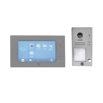 Kit de VideoPortero Manos Libres / Pantalla Táctil 7' / 110° LED / IP54 / 16 Monitores / 2 Hilos