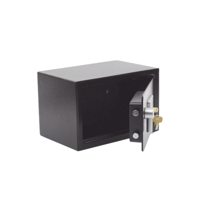 Caja Fuerte Electrónica Compacta / Teclado 3-8 Dígitos / Cerrojos 17 mm / Acero Calibre #9 y #16 / Bloqueo por Intentos Fallidos