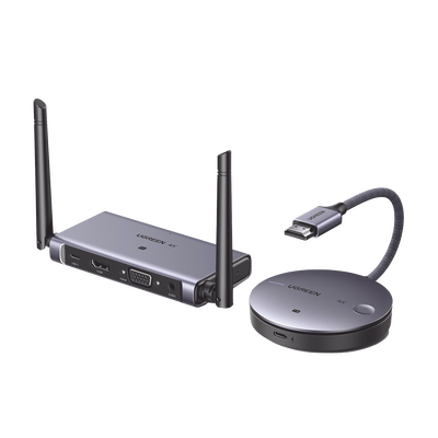 Extensor HDMI Inalámbrico / 1080p@60Hz a 50 m (164 ft) / 4K@30Hz a 30 m (98.4 ft) / Salida HDMI y VGA Simultánea / Audio 3.5 mm / Plug and Play