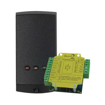Lector de Proximidad Autónomo / Controlador Externo / 10,000 Usuarios / Montaje Superficie o Parteluz / 1.5 x 3.1 x 0.5 in