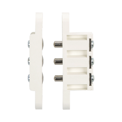 Contacto de transferencia / 3 pines / 1.5 A / 13 x 71 mm / Latón niquelado / Acabado blanco / 1/2' x 2-3/4'
