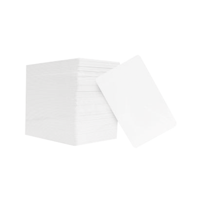 Tarjetas PVC CR80 / Paquete 100 Unidades / Doble Cara / 85.7 x 54 mm / 0.76 mm Espesor