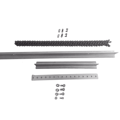 Extensión de Riel Tipo T / 1 m (3.3 ft) / Cadena de Alta Resistencia 2 m (6.6 ft) / Conector Modular / Bracket y Tornillería Incluidos