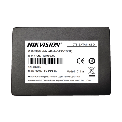 SSD para Videovigilancia Móvil / 2 TB / 2.5" / Lectura 560 MB/s / Escritura 520 MB/s / Operación 24/7 / 0°C a 70°C (32°F a 158°F)