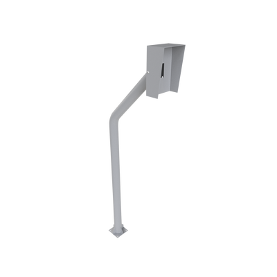 Base Tubular para Lectora RFID / Acero Calibre 14-16-18 / 1206 mm (3.96 ft) de Alto / 3.3 kg / Pintura Electrostática Gris Mate / Anclaje Barrenancla Incluido