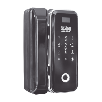 Cerrojo Electrónico / Lector de Huella / Tarjeta y Teclado / 99 Usuarios / Puerta Vidrio 12 mm / Batería AA