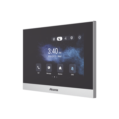 Monitor IP Android / Pantalla Táctil LCD 7" / Wi-Fi / Bluetooth / PoE / SIP / 8 Entradas de Alarma / 1 Salida de Relé / Gestión en la Nube