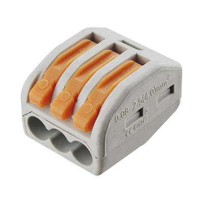 Conector de Presión / 1 Entrada 2 Salidas / 250V 32A / Cables 12AWG-28AWG / 0.63x0.83x0.59 pulgadas