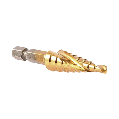 Broca escalonada espiral de hss-ti 4-12 mm zanco de 1/4" hexagonal.