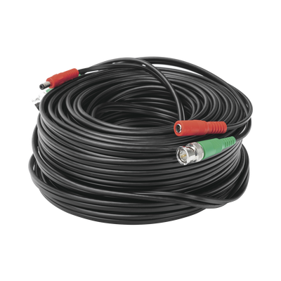 Cable Coaxial BNC RG59 con Alimentación / SIAMES / 30 Metros (98.43 Pies) / 100% Cobre / 4K / Interior y Exterior