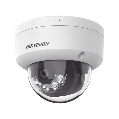 Cámara Domo IP / 6 Megapixel / Dual Light 30 m (98.4 ft) IR + 20 m (65.6 ft) Luz Blanca / Lente 2.8 mm / 105° / AcuSense Lite / IP67 / PoE