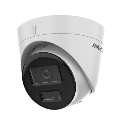 Cámara Turret IP / 2 Megapixel / Dual Light IR 30 m (98.4 ft) + Luz Blanca 20 m (65.6 ft) / Lente 2.8 mm / 103° / Audio Integrado / IP67 / PoE