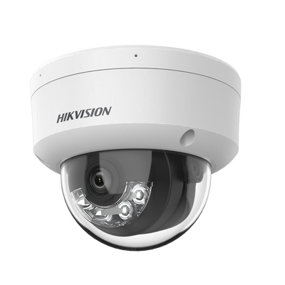 Cámara Domo IP / 4 Megapixel / Dual Light 30 m (98.4 ft) / Lente 2.8 mm / 98.2° / Antivandálico IK08 / IP67 / PoE