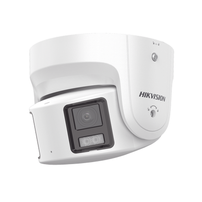Cámara Turret IP Panorámica / 8 Megapixel / 180° / Color 24/7 / Luz Blanca 40 m (131.2 ft) / WDR 130 dB / IP67 / PoE / MicroSD 512 GB