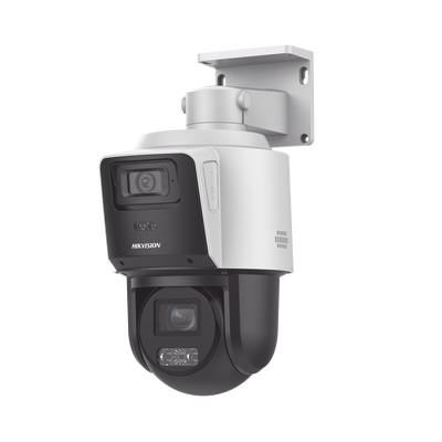 Cámara PTZ IP TandemVu / 4 Megapixel / Zoom Óptico 4X / Dual Light IR 40 m (131.2 ft) + Luz Blanca 30 m (98.4 ft) / WDR 120 dB / AcuSense / Audio Bidireccional / IP66 / PoE+