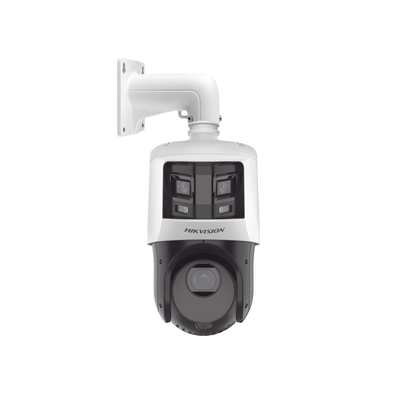 PTZ IP TandemVu / 4 Megapixel PTZ + 6 Megapixel Panorámica / Zoom Óptico 25x / IR 100 m (328.1 ft) / WDR 120 dB / PoE+ / IP66