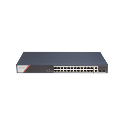 Switch PoE+ Administrable / 24 Puertos Gigabit / 4 Puertos PoE++ 90 W / 2 Uplink Gigabit / 2 SFP / 370 W / Alcance Extendido 300 m (984.3 ft)