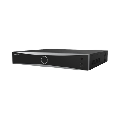 NVR IP / 16 Canales / 12 Megapixel (4K) / 16 Puertos PoE+ / Reconocimiento Facial / 4 Bahías HDD / Alcance PoE 300 m (984.3 ft) / HDMI 4K / Alarmas I/O