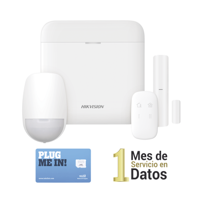 Kit de Alarma Inalámbrico / 48 Zonas / GSM 3G/4G / Wi-Fi 2.4 GHz / Cifrado AES-128 / 433 MHz / Batería de Respaldo