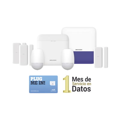 Kit de Alarma Inalámbrica / 48 Zonas / GSM 3G/4G Dual SIM / Wi-Fi 2.4 GHz / 433 MHz / Sirena Exterior / PIR y Contactos Magnéticos