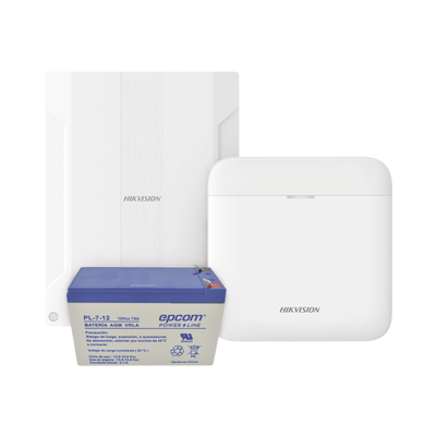 Kit de Alarma Inalámbrico / 48 Zonas Inalámbricas / Expansión 16 Zonas Cableadas / 433 MHz AES-128 / Batería de Respaldo 7 Ah