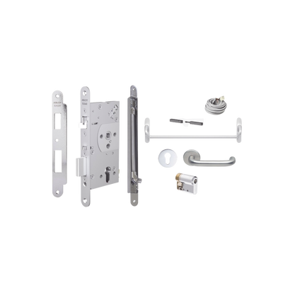 Kit de cerradura electrificada / Perfil angosto / Barra antipánico / Acero inoxidable / Control de acceso