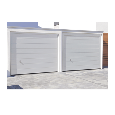 Puerta de Garage de Alta Calidad / Linea Central / Color Blanco 16X8 pies, AISLADA, Estilo Americana.