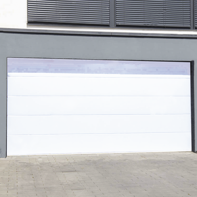 Puerta de Garage de Alta Calidad / Linea Central / Color Blanco 16X9 pies, AISLADA, Estilo Americana.