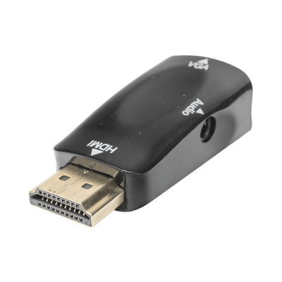 Convertidor HDMI a VGA / 1920x1080 @ 60Hz / Audio 3.5 mm / Plug-and-Play / Chapado en Níquel