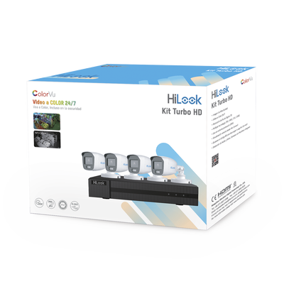 Kit de Videovigilancia TurboHD / 2 Megapixel / 4 Canales + 1 IP / ColorVu 20 m (65.6 ft) / Audio por Coaxitron / 4 Cámaras Bala