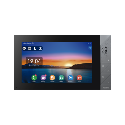 Monitor IP/SIP / Pantalla Táctil 7" / Android 9.0 / Wi-Fi Dual Band / Bluetooth 5.0 / PoE / 8 Entradas de Alarma