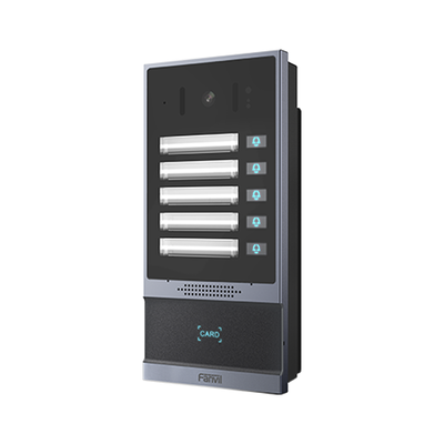Videoportero IP / 2 Megapixel / 5 Botones de Marcación Rápida / IP66 - IK07 / PoE / Control de Acceso RFID / Anti-Vandálico
