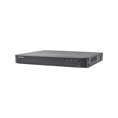(ACUSENSE / Evita Falsas Alarmas) DVR 4 Megapixel / 16 Canales TURBOHD + 8 Canales IP / 1 Bahía de Disco Duro / 16 Canales de Audio / Salida de Vídeo en Full HD