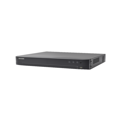 DVR Pentahíbrido / 32 Canales TurboHD + 8 Canales IP / 5 Megapixel Lite / Reconocimiento Facial 4 Canales / Audio Bidireccional Coaxitron / 2 Bahías HDD hasta 12 TB / H.265+ / Salida Full HD