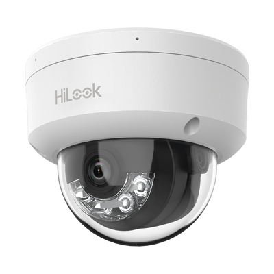 Cámara Domo IP / 4 Megapixel / Dual Light 20 m (65.6 ft) / AcuSense Lite / PoE / Lente 2.8 mm / 104° / Interior